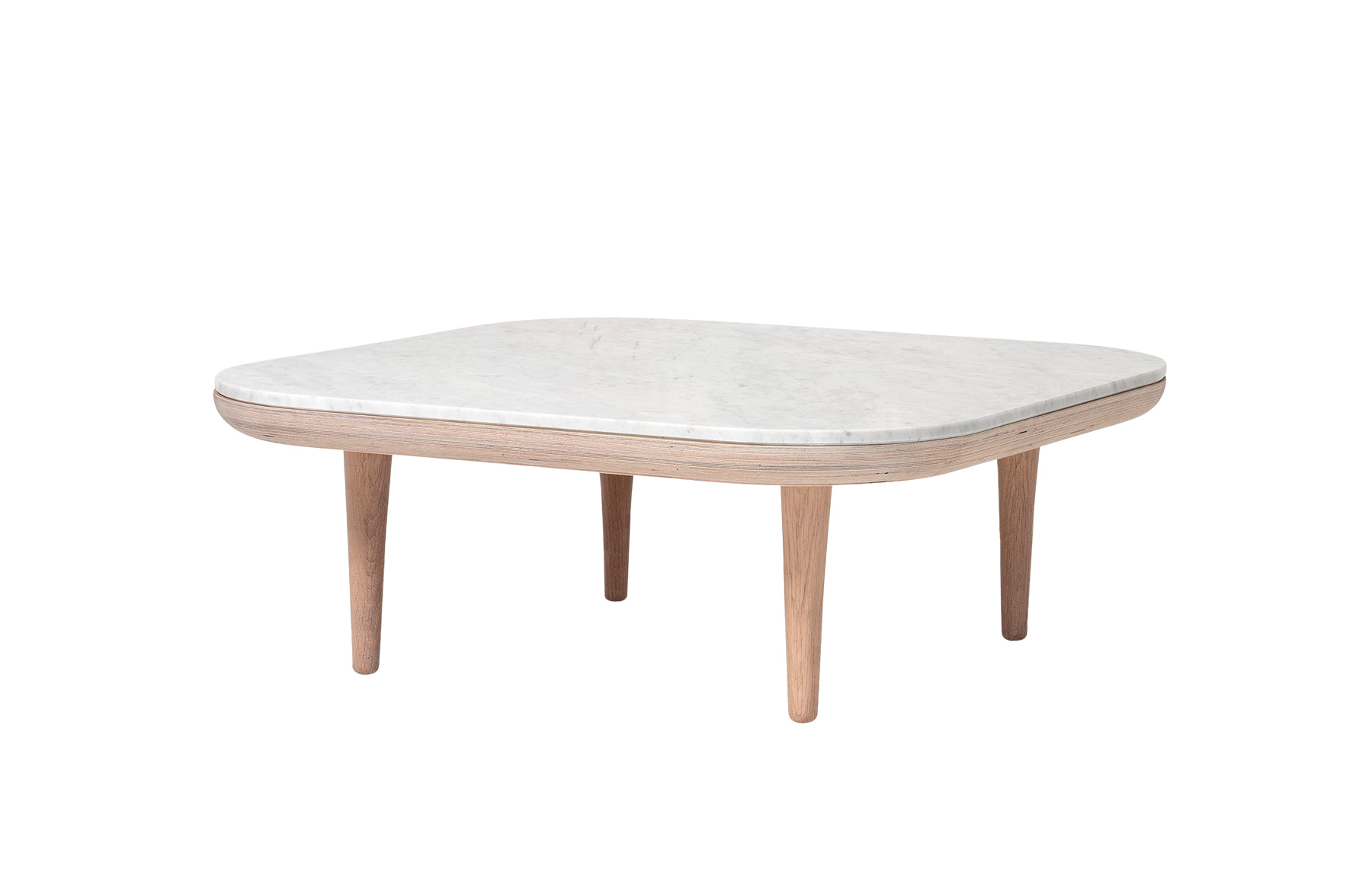 Fly SC4 Couchtisch, eiche geölt / honed bianco carrara marmor