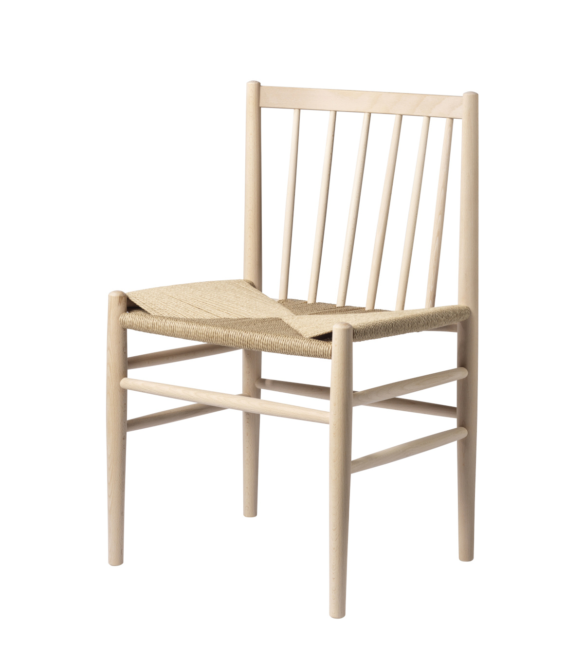 FDB Møbler J80 Stuhl, ergonomisch, FSC®-Buche geseift, Naturgeflecht, funktional, nordisches Design, langlebig