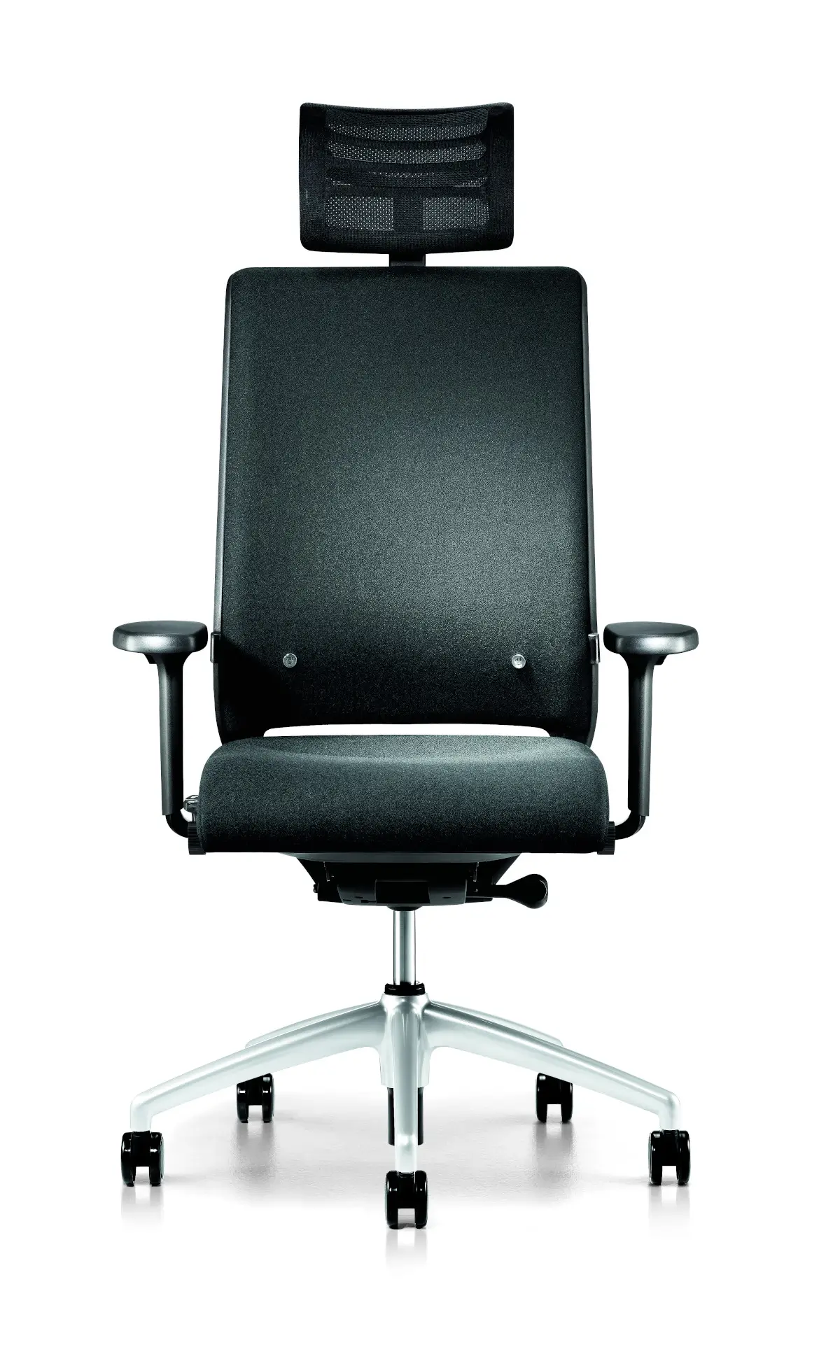 Interstuhl Hero 265H Drehsessel in Schwarz mit Kopfstütze und Armlehnen