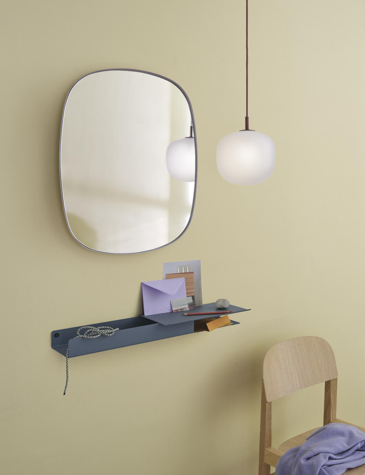 Framed Spiegel, small, dunkelgrün / glasklar