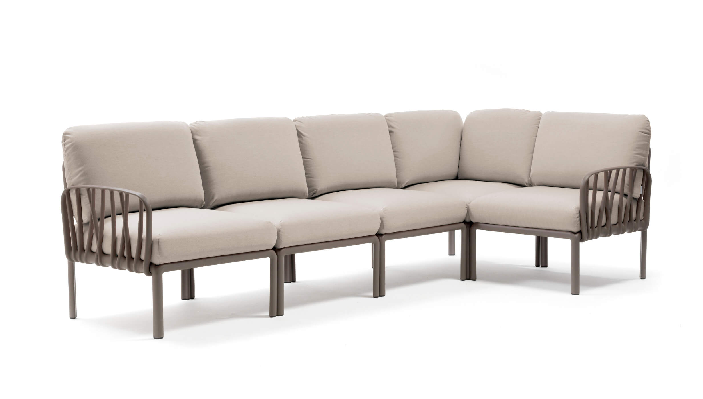 Nardi Komodo 5 Gartensofa tortora, Outdoor-Sofa, wetterfest, modular, langlebig, italienisches Design
