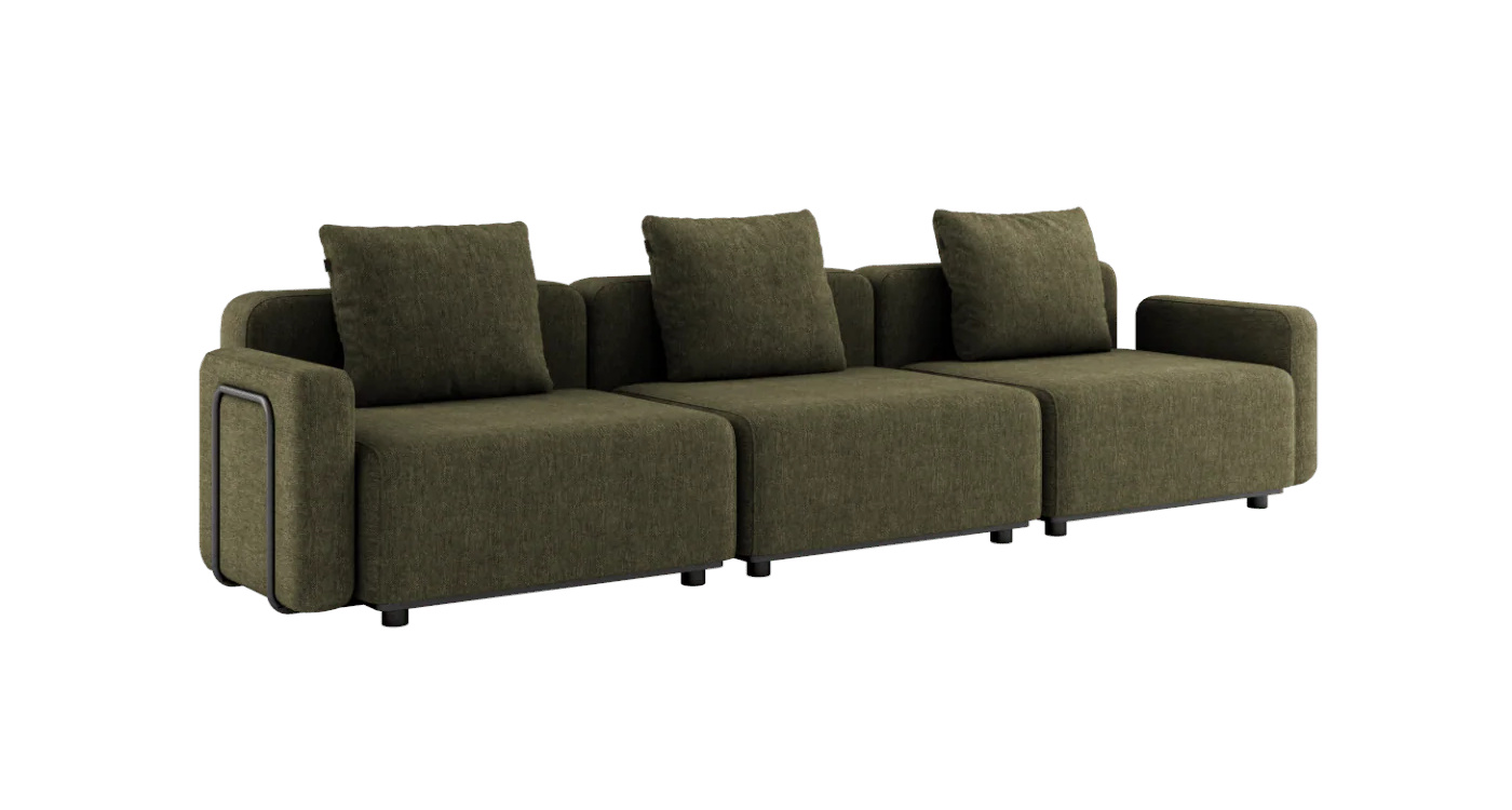 Cobana Loungesofa 3-Sitzer mit Armlehnen, kirra olive