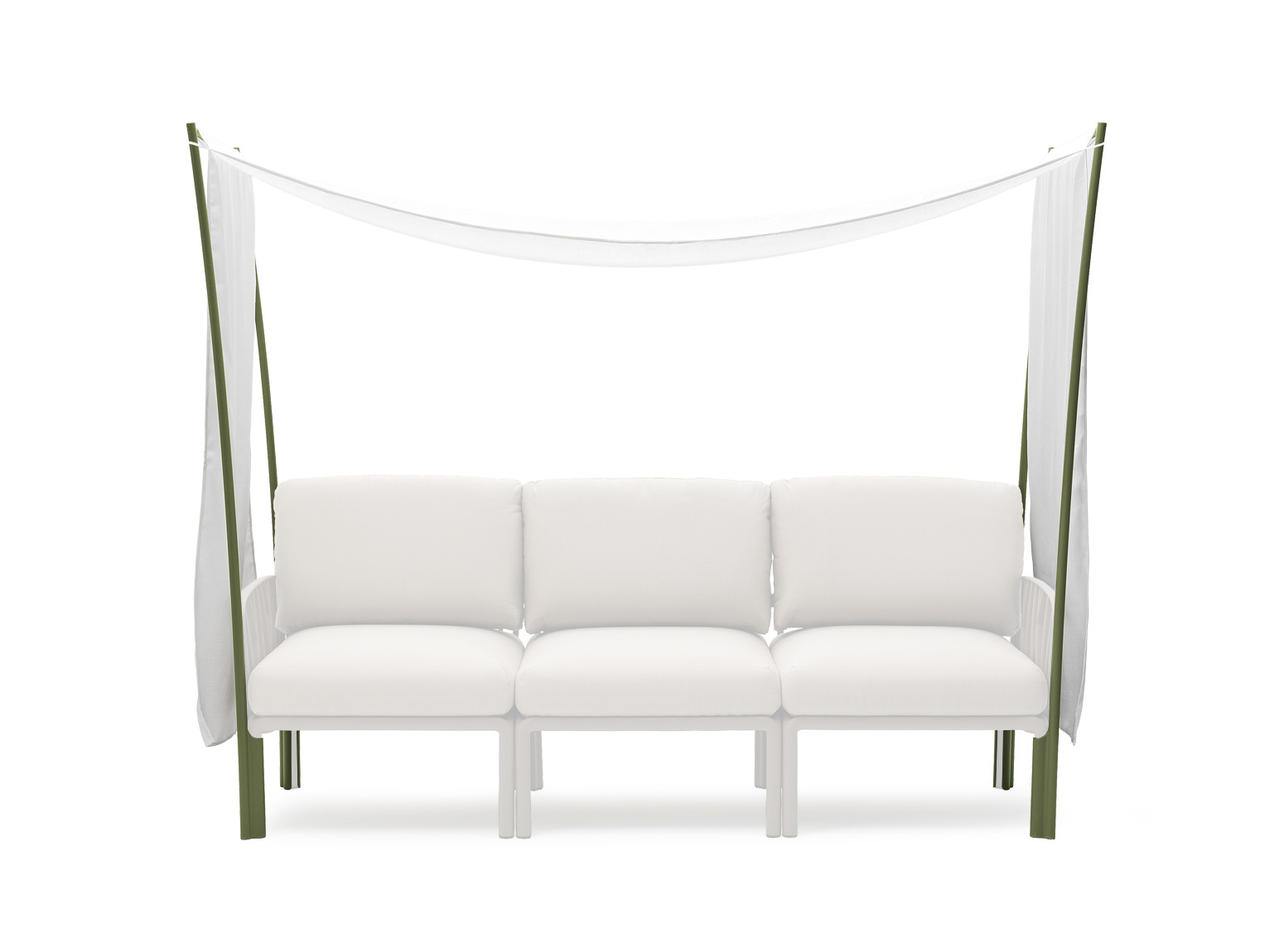 Nardi Komodo Ombra 3-Sitzer, agave, italienischer Outdoor-Sonnenschutz, wetterfest, langlebig, Design von Galiotto