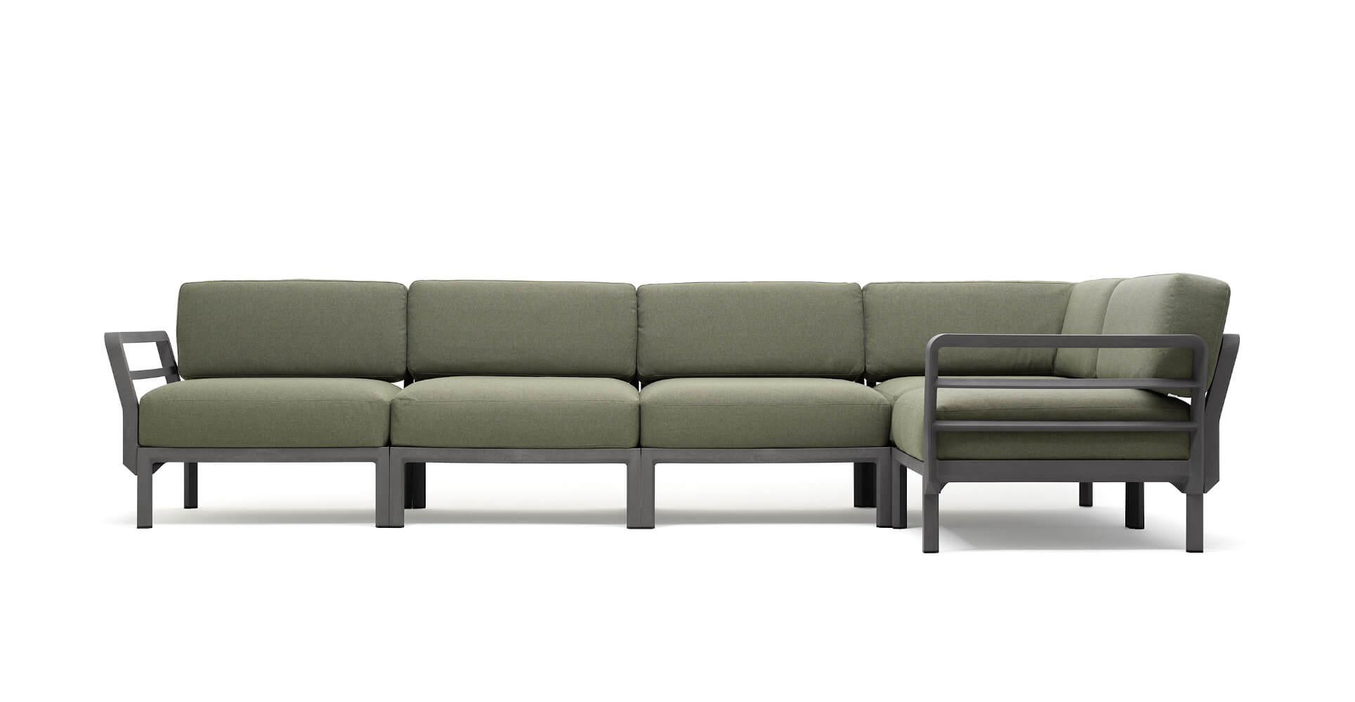 Nardi Maximo 5 Gartensofa basalto/timo Sunbrella, modernes Outdoor-Sofa, wetterfest, langlebig, italienisches Design