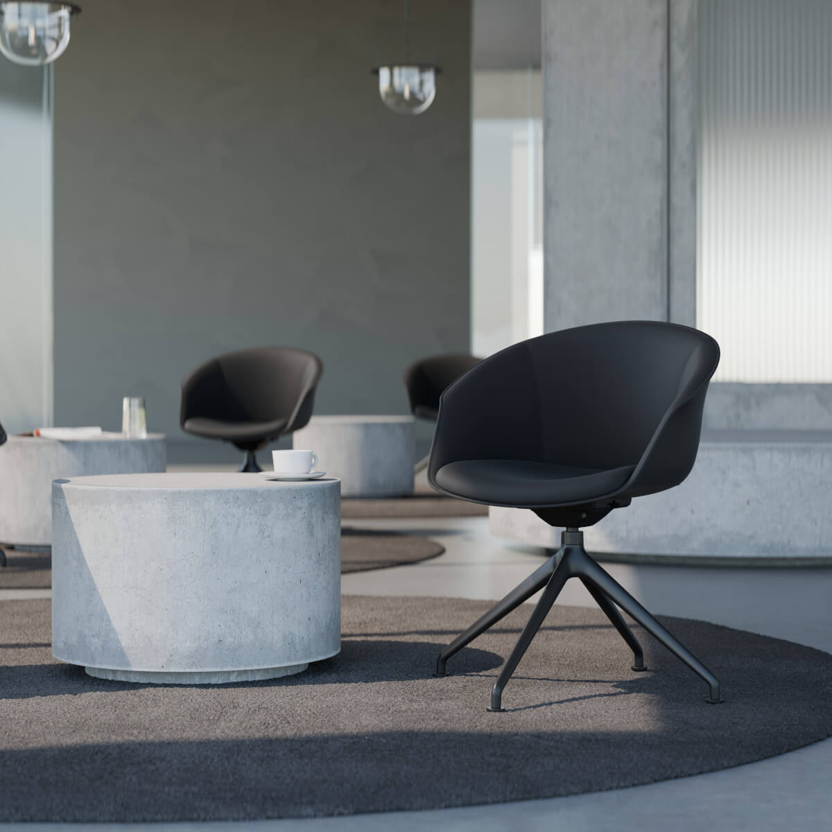 Komfortabler Interstuhl SHUFFLEis1 SU344 Clubsessel mit hochwertiger Polsterung, stilvoll für Büro, Lobby oder Lounge