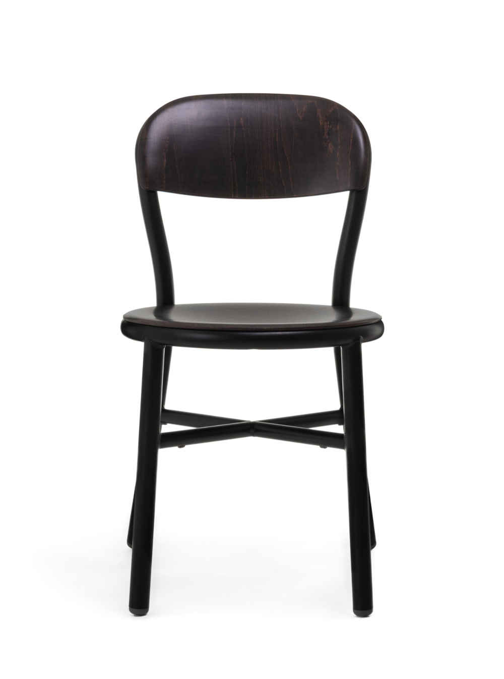 Magis Pipe Stuhl, ohne Armlehne, Buche/Schwarz, ergonomisch, leicht, modernes italienisches Design