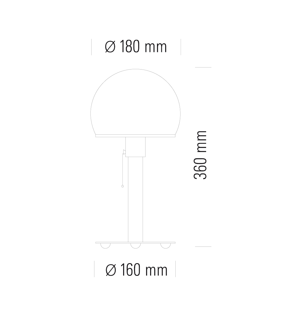 Tecnolumen Wagenfeld WA 23 SW Abmessungen