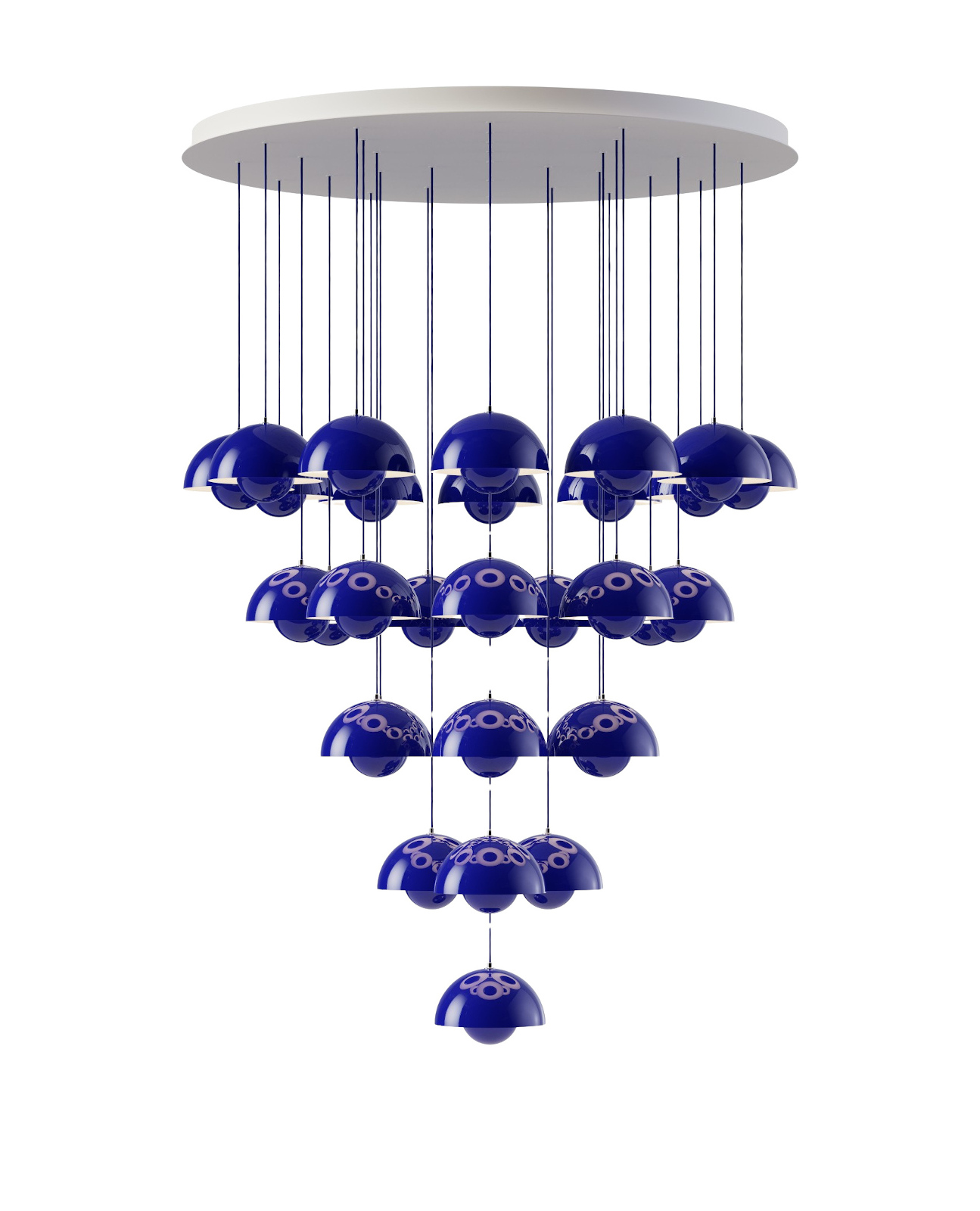 Flowerpot VP1 Kronleuchte, 31 pendants, cobalt blue Flowerpot VP1 Kronleuchte, 31 pendants, cobalt blue