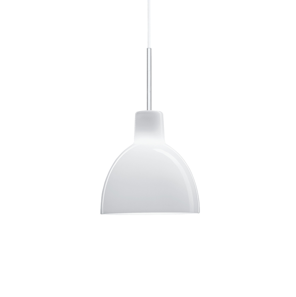 Louis Poulsen Toldbod Pendelleuchte aus Glas, sanftes diffuses Licht, ideal für Esstisch oder Wohnbereich, skandinavisch