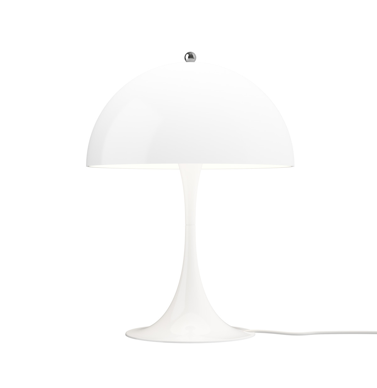 Panthella 320 LED-Tischleuchte von Louis Poulsen in Opalweiß, dimmbar, klassisches skandinavisches Design, hochwertig