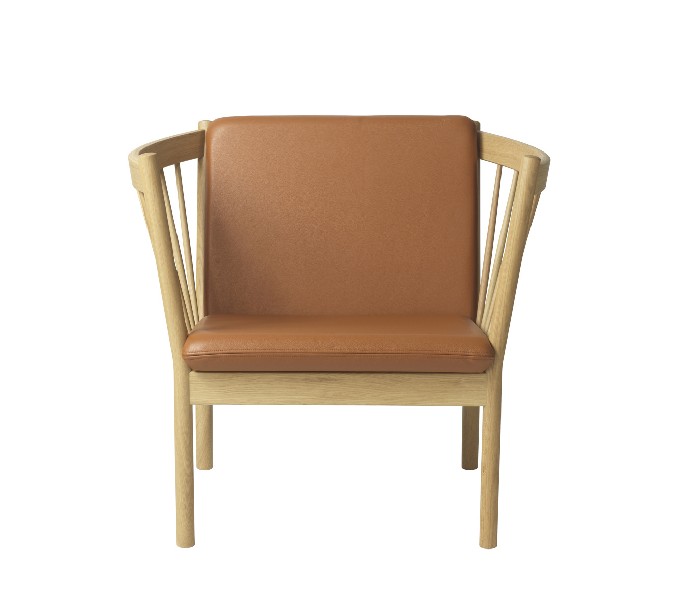 FDB Møbler J146 Sessel, ergonomisch, Eiche natur & Leder cognac, nordisch, nachhaltig, komfortabel