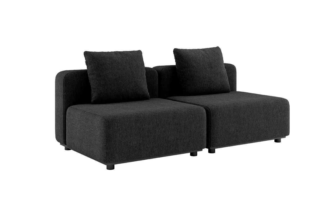 Cobana Loungesofa 2-Sitzer ohne Armlehnen, cobana schwarz