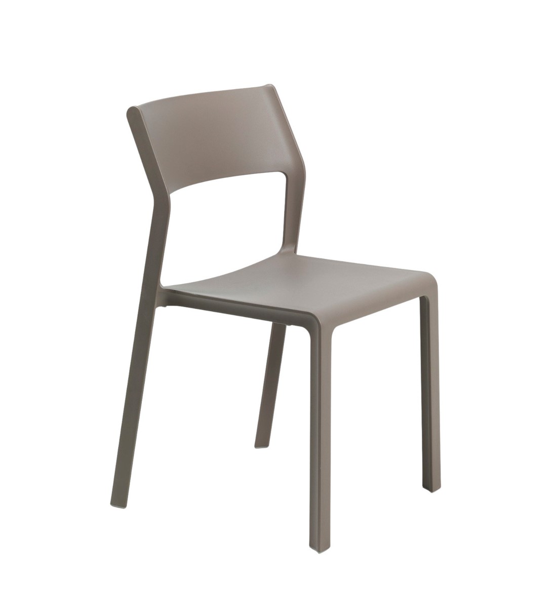 Nardi Trill Gartenstuhl tortora, stapelbar, wetterfest, langlebig, italienisches Design aus recycelbarem Polypropylen