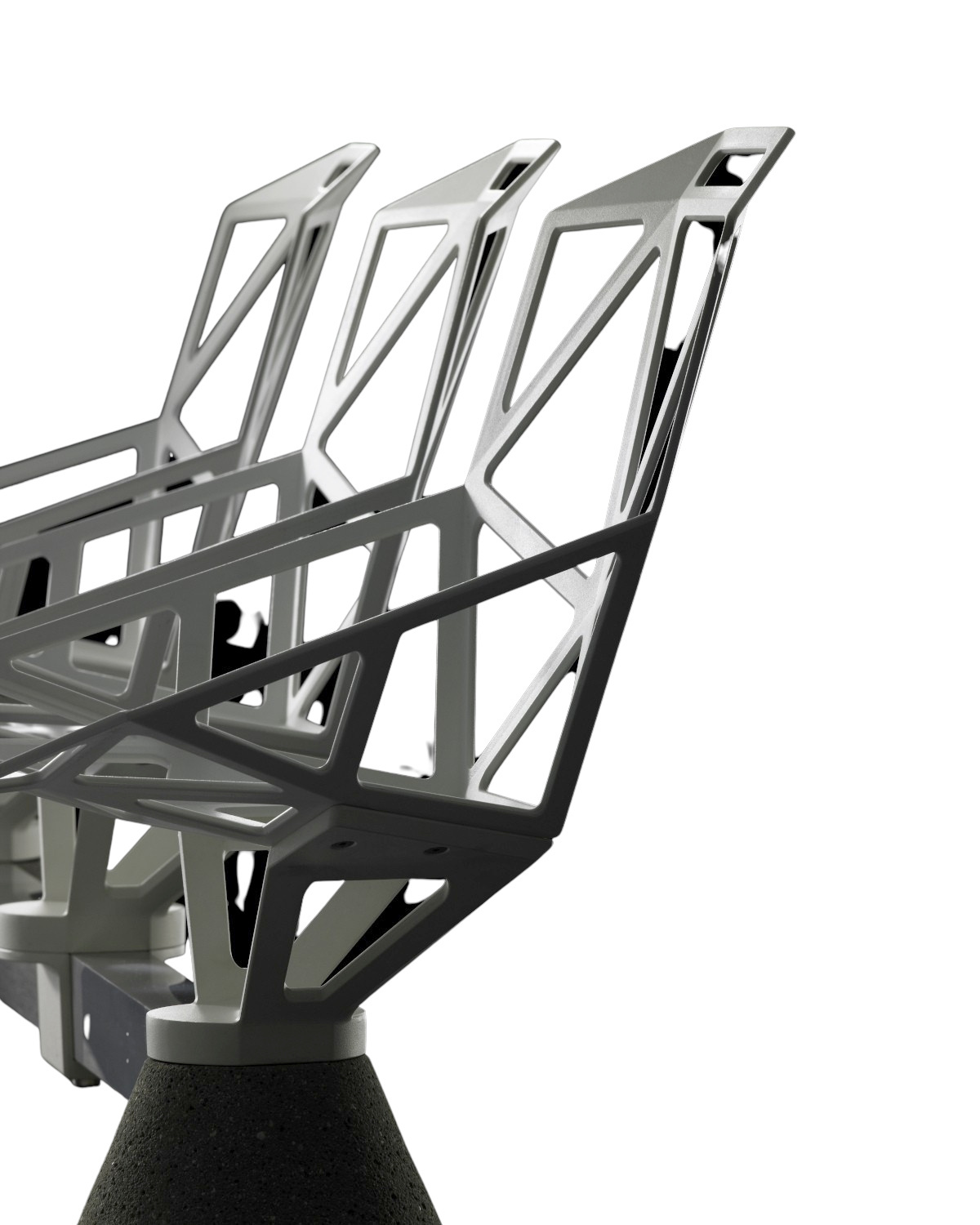 Magis Chair One Bank, Betonsockel, eleganter Outdoor-Armlehnstuhl, robust, ergonomisch, italienisches Design