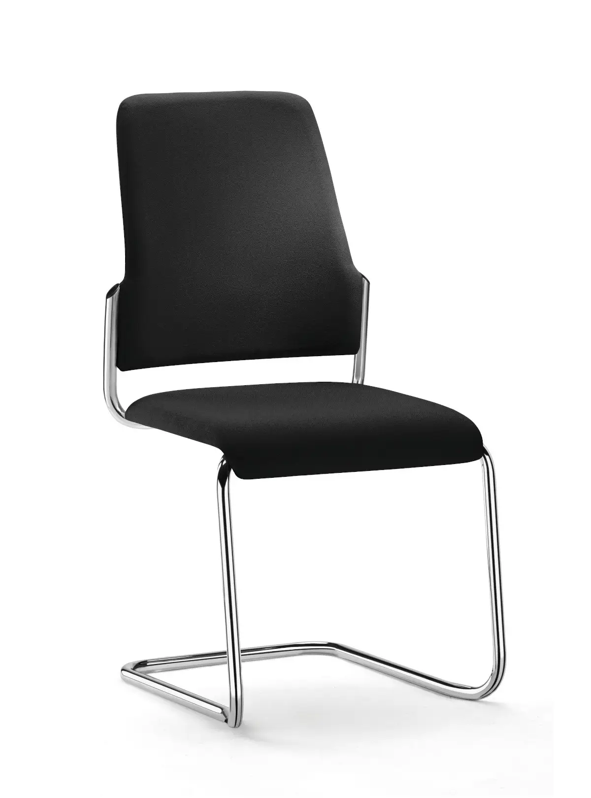 Interstuhl Goal 500G Besucherstuhl in Schwarz mit Freischwingergestell in Chrom