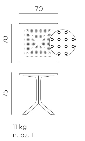 Nardi Clip Gartentisch – Modernes Italienisches Design Nardi Clip Gartentisch im modernen Garten, wetterfest, langlebig und pflegeleicht – italienisches Design für draußen