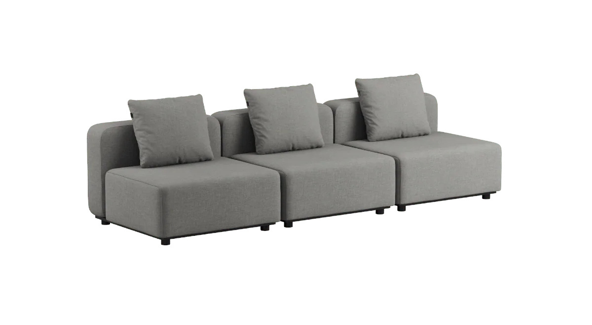 Cobana Loungesofa 3-Sitzer ohne Armlehnen, kirra grey
