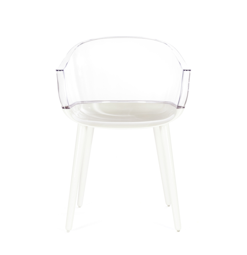 Magis Cyborg Stuhl weiß, moderner Design-Armlehnstuhl, ergonomisch, leicht, komfortabel, Made in Italy