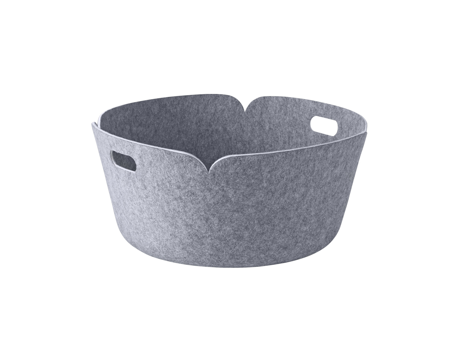 Muuto Restore Round Aufbewahrungskorb in Grau Melange – funktionale Aufbewahrungslösung im skandinavischen Design Muuto Restore Round Aufbewahrungskorb in Grau Melange – nachhaltiger, stilvoller Korb für moderne Wohnräume