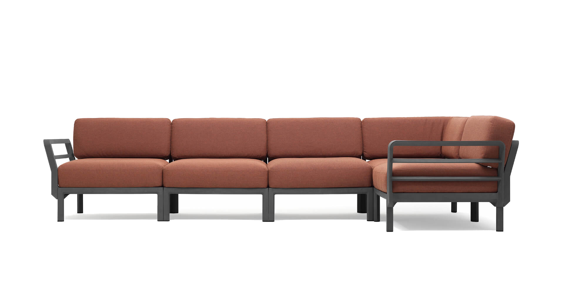 Nardi Maximo 5 Gartensofa – wetterfestes Design-Sofa aus Italien Nardi Maximo 5 Gartensofa, basalto/cannella Sunbrella, wetterfest, langlebig, leicht, italienisches Design