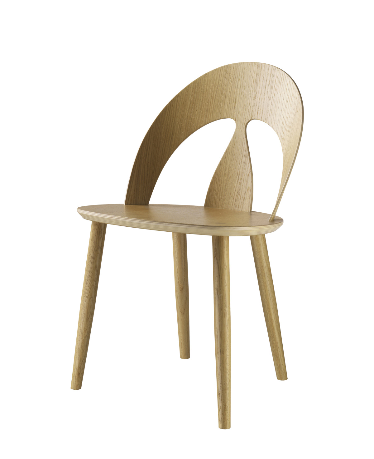 FDB Møbler J45 Stuhl, ergonomisch, FSC®-Eiche natur, nordisches Design, langlebig, funktional