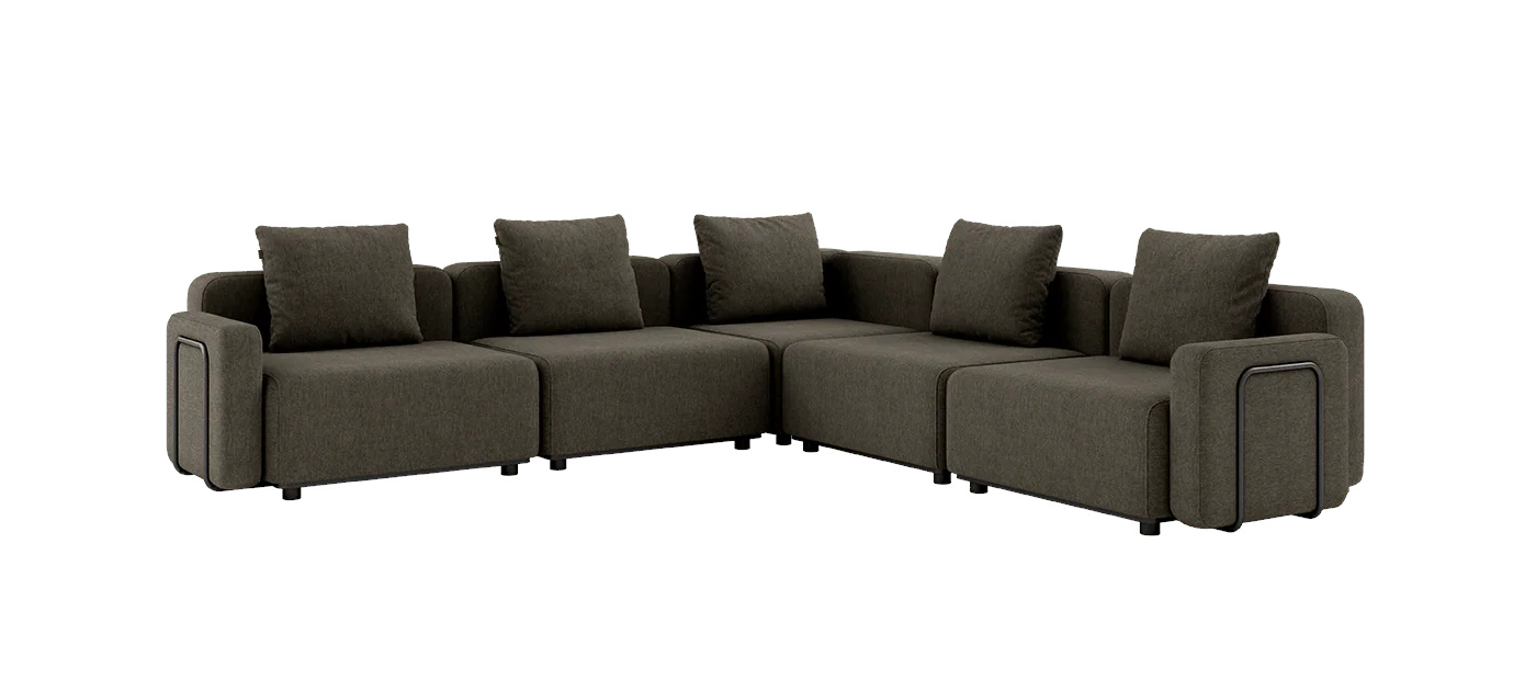 Cobana Ecksofa 5-Sitzer mit Armlehne, cobana braun