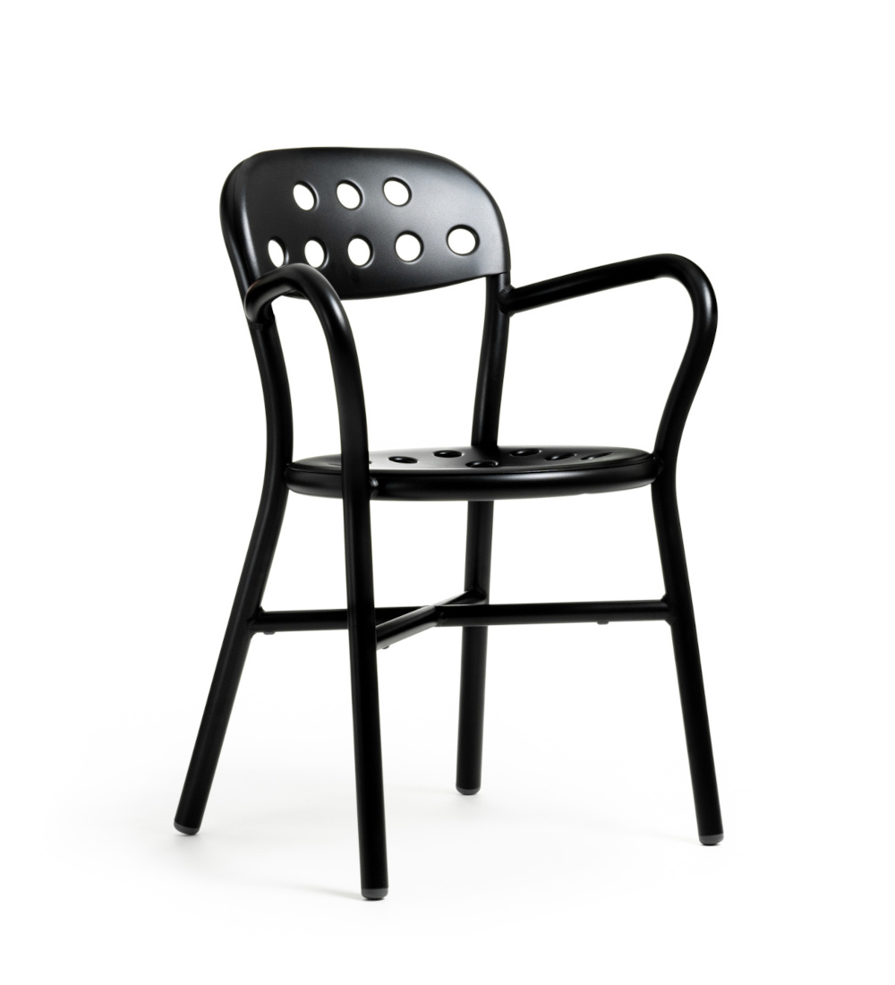 Magis Pipe Stuhl schwarz, Armlehnstuhl, modernes italienisches Design, ergonomisch, langlebig