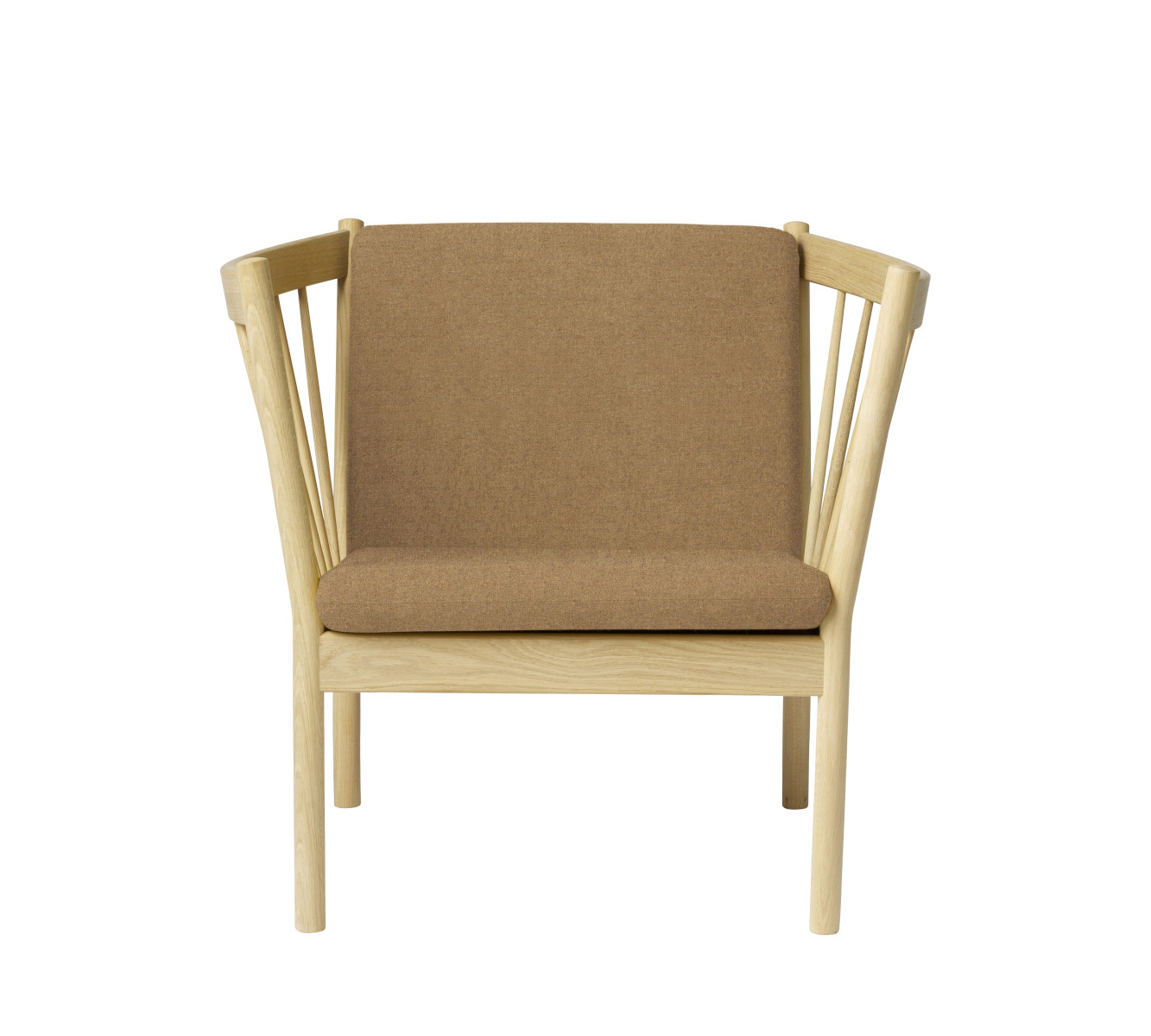 FDB Møbler J146 Sessel, Eiche natur & braunes Leder, ergonomisch, nachhaltig, funktional, nordisches Design