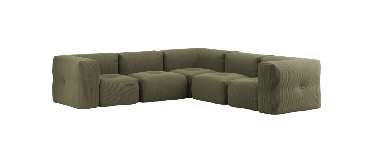 Soft Ecksofa 5-Sitzer, corduroy olive
