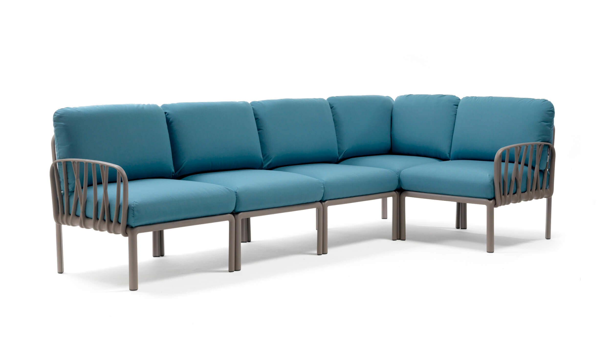 Nardi Komodo 5 Gartensofa, tortora, modular, wetterfest, Outdoor-Sofa, Made in Italy, Sunbrella-Bezug