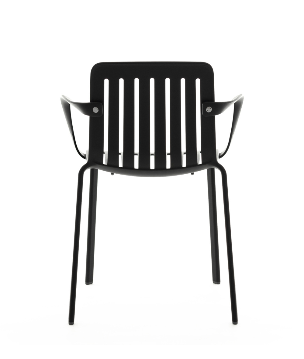 Magis Plato Armlehnstuhl schwarz, moderner Armlehnstuhl, ergonomisch, leicht, langlebig, Made in Italy