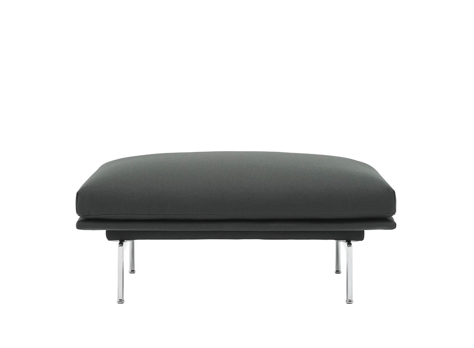 Outline Pouf, twill weave 990 / polished aluminium