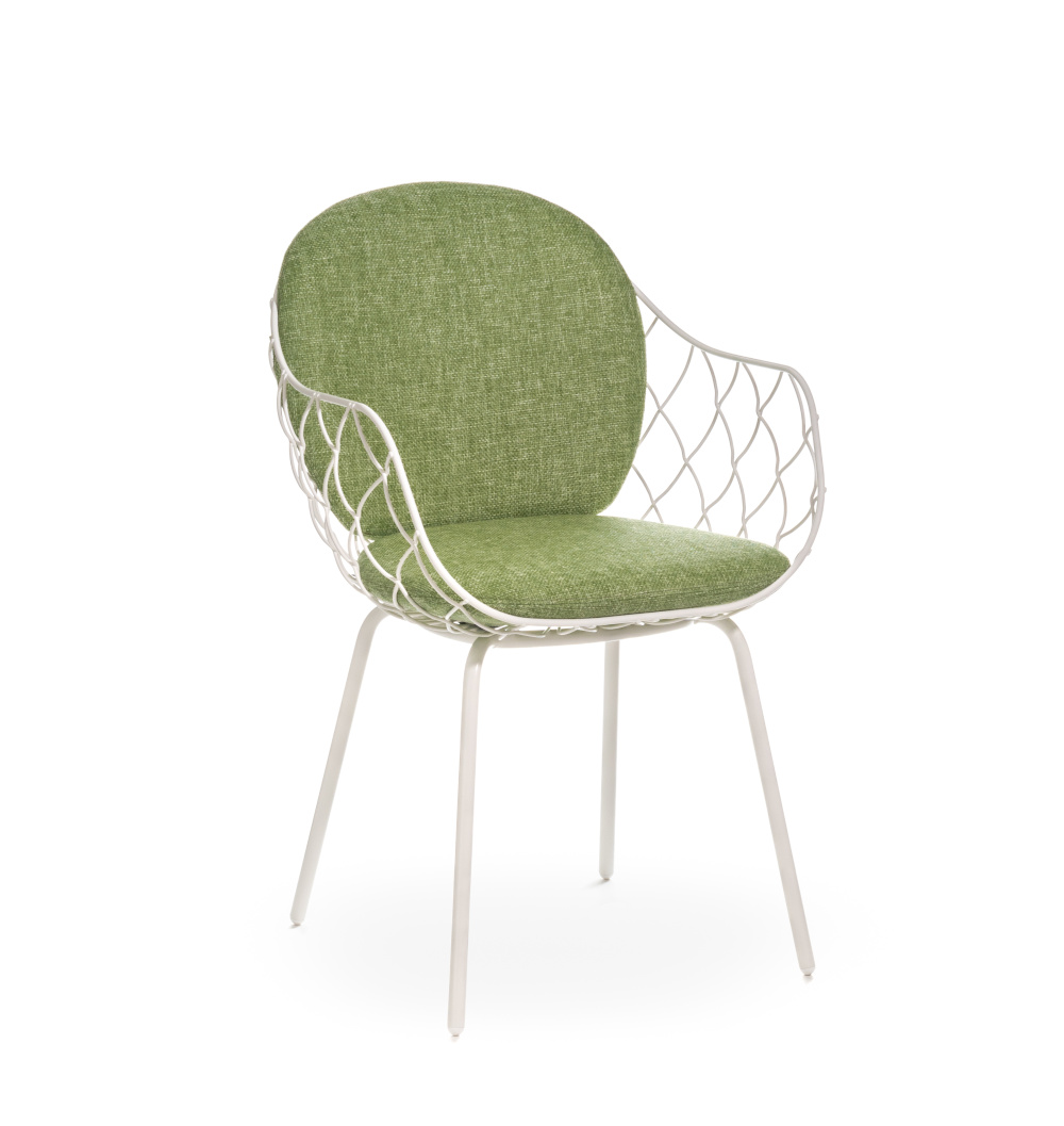 Magis Piña Outdoor Stuhl weiß/grün, wetterfest, ergonomisch, modernes Design, komfortabel, italienische Qualität