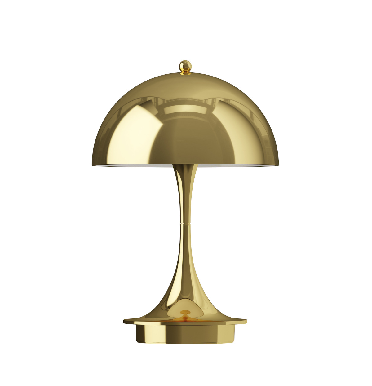 Panthella 160 Portable LED-Tischleuchte von Louis Poulsen, brass metallised, kabellos, dimmbar, stilvolles skandinavisches Design