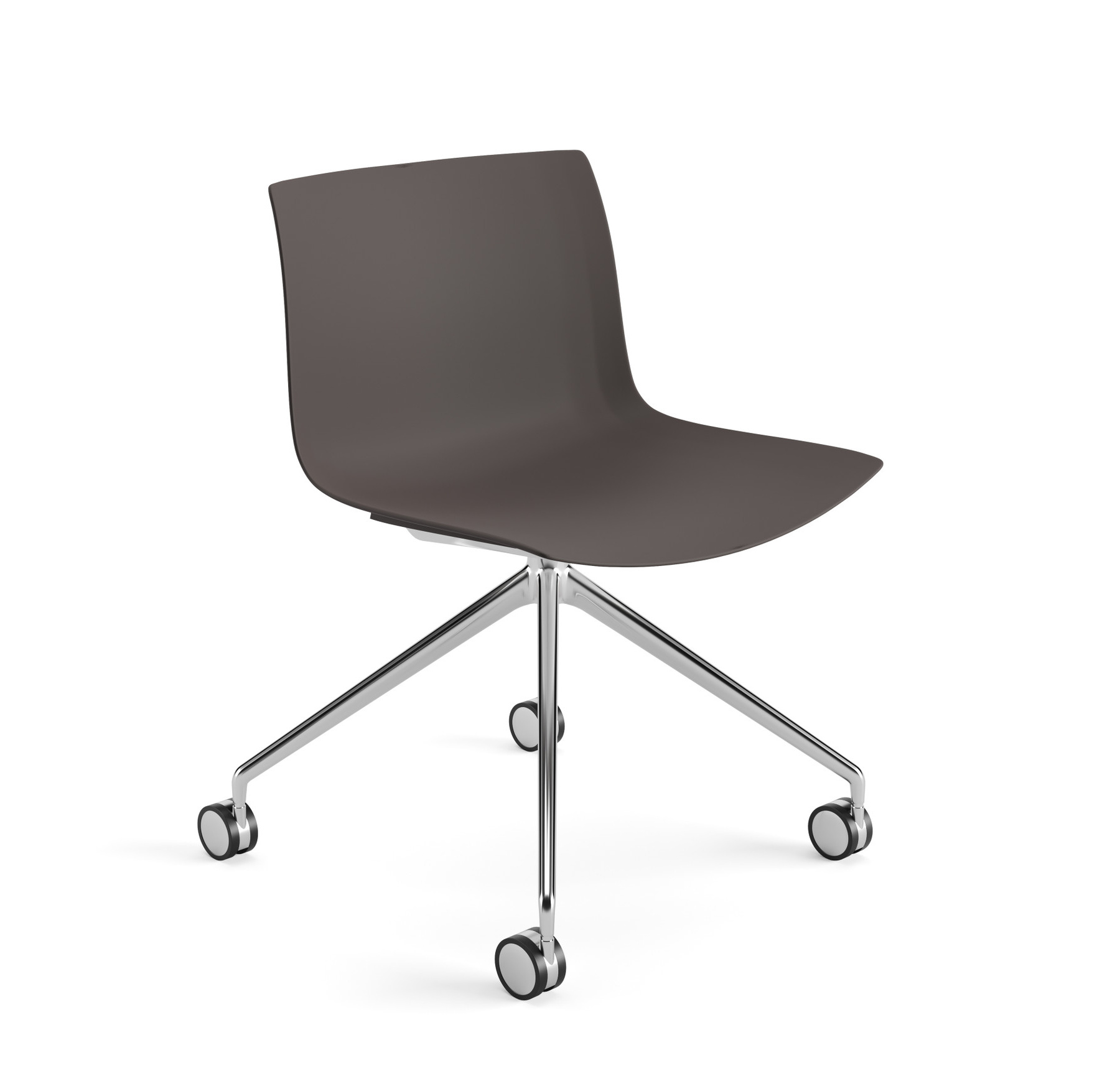 Catifa 53 Stuhl, einfarbig, aluminium / dunkelbraun #2055