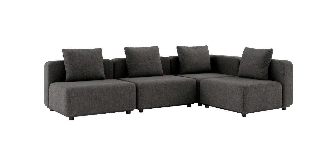 Cobana Ecksofa 4-Sitzer ohne Armlehne, cobana grau