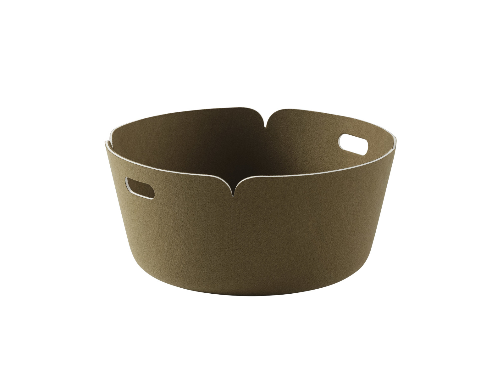 Muuto Restore Round Aufbewahrungskorb braungrün – nachhaltige Aufbewahrungslösung im skandinavischen Design Muuto Restore Round Aufbewahrungskorb in braungrün, nachhaltig aus recyceltem Material, ideal für modernes Interior Design