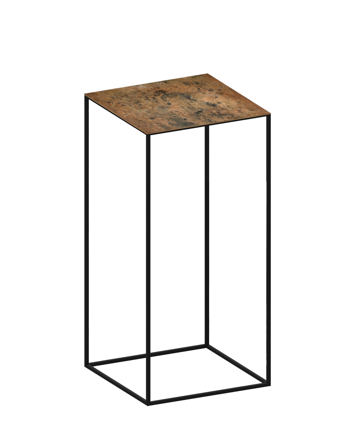 Slim Irony Art Beistelltisch, 31 x H 64 cm, schwarz / rust