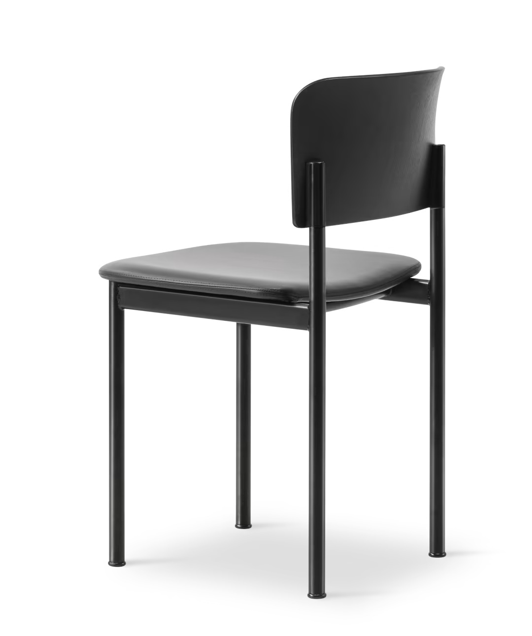 Plan Chair Sitz gepolstert, esche schwarz / leder omni 301 schwarz
