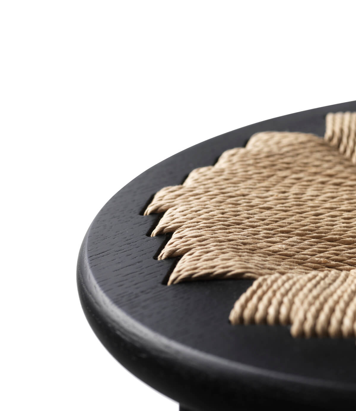 FDB Møbler J165C Barhocker, nordischer Stil, Eiche schwarz, Naturgeflecht, langlebig, funktional, Design