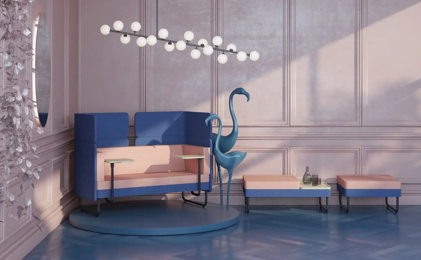 Nowy Styl Play&Work Sofa mit hoher Abschirmung für informelle Meetings, Kommunikation und entspannte Pausen im Büro.