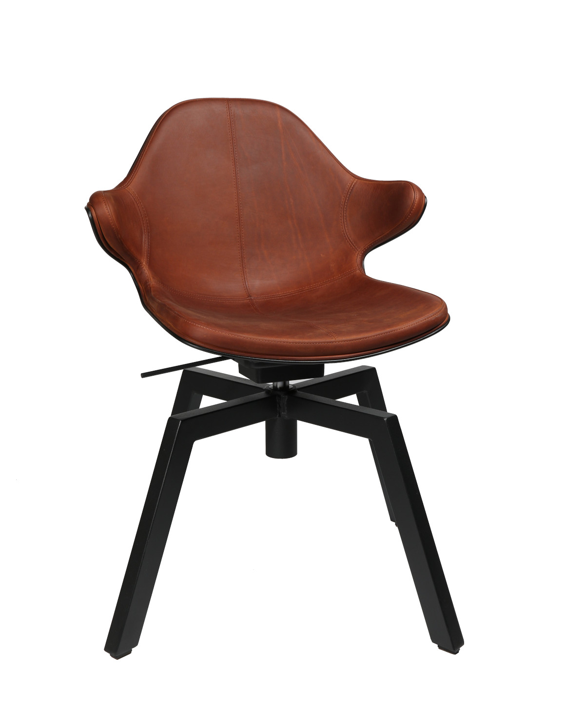 Komfortabler Wagner W-Loft Sessel, Stahlgestell quadratisch, höhenverstellbar, Loft-Stil