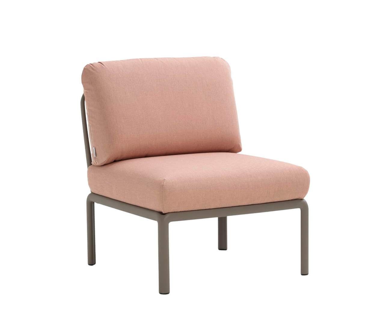 Nardi Komodo Modulsofa Mittelelement, outdoor, wetterfest, Polypropylen, italienisches Design, tortora/rosa quarzo