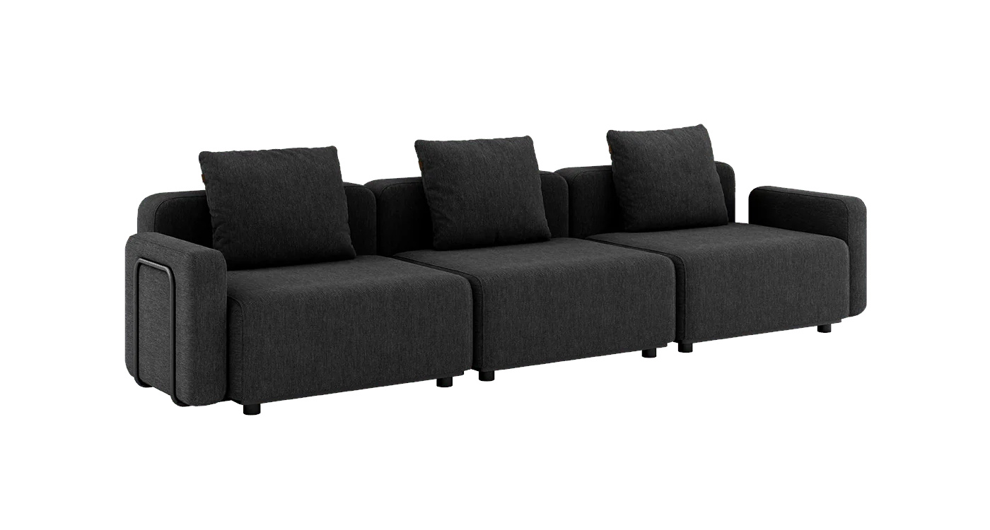 Cobana Loungesofa 3-Sitzer mit Armlehnen, cobana schwarz