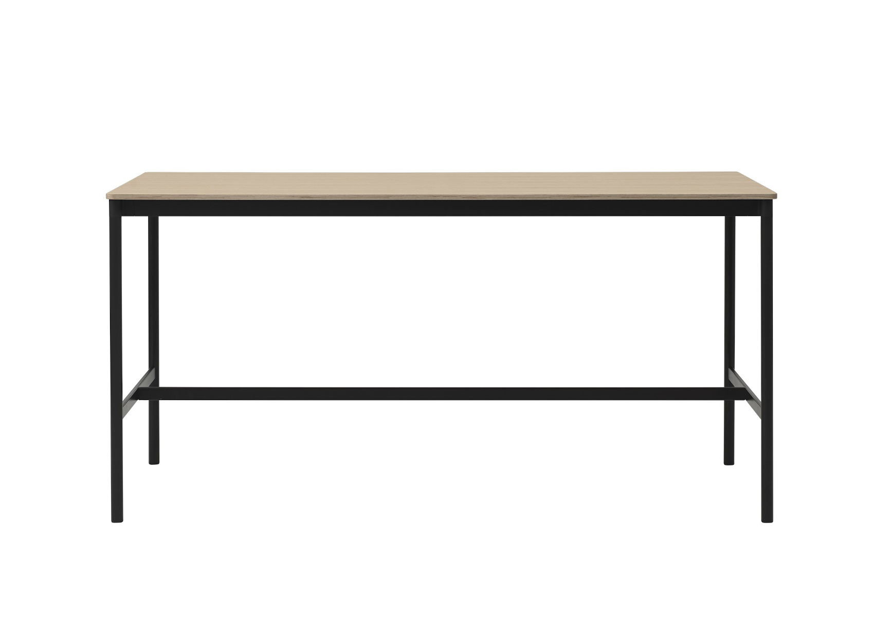 Base Stehtisch, 190 x 85 cm, höhe 95 cm, eichenfurnier / schwarz