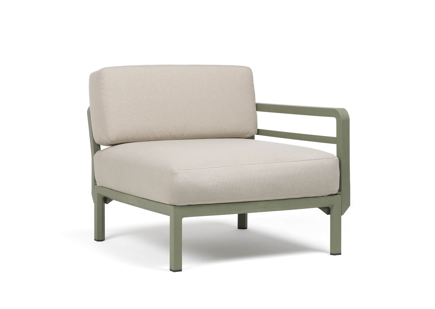 Nardi Maximo 5 Modulsofa Seitenelement, Outdoor-Sofa, wetterfest, langlebig, Cactus/Perla Sunbrella, Made in Italy