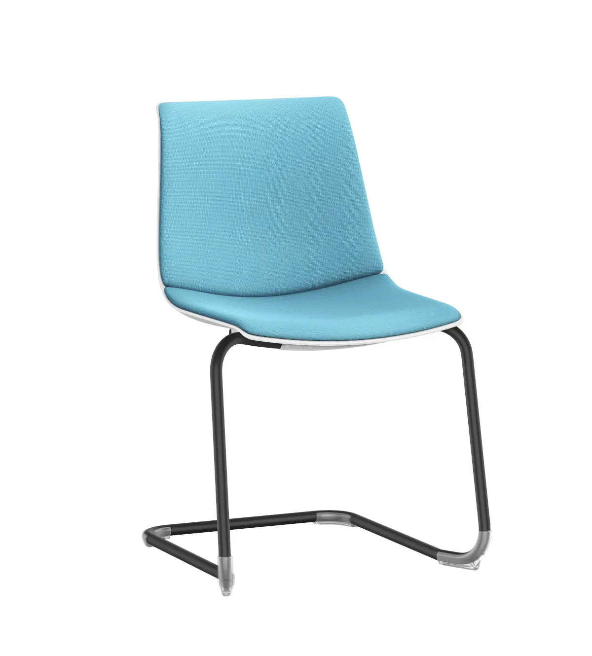 Interstuhl SHUFFLEis1 SU123 Besucherstuhl in Blau mit Freischwingergestell