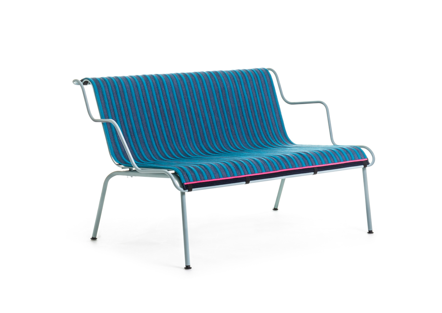 Magis Sitzauflage South Bank, 70 cm, blau/hellblau, modernes Design, langlebig, komfortabel, italienische Qualität