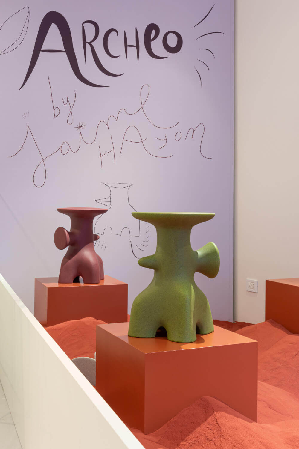 Archeo Hocker, hoch, terracotta orange