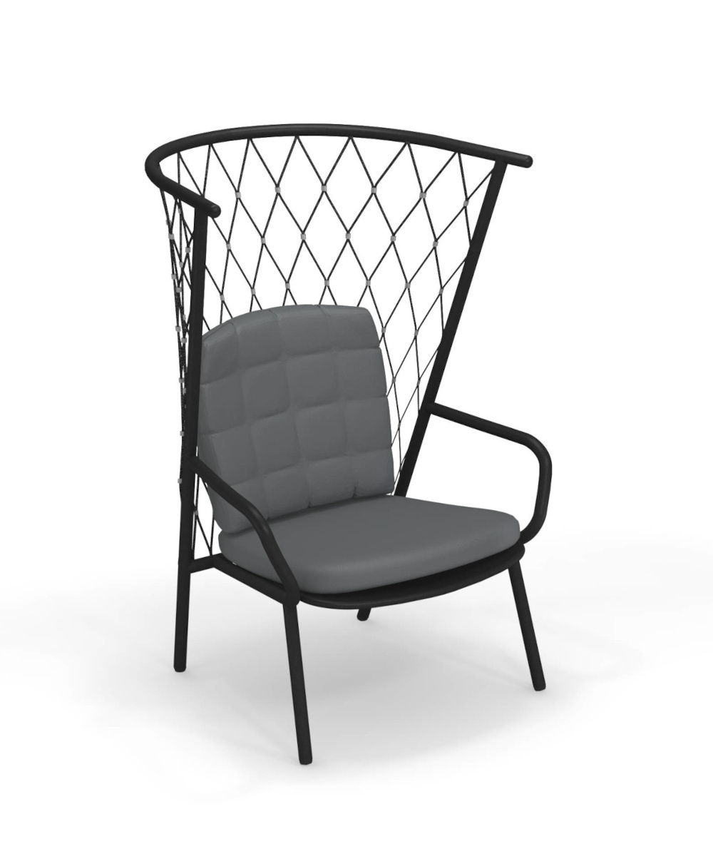 Nef Loungesessel mit hoher Rückenlehne, schwarz